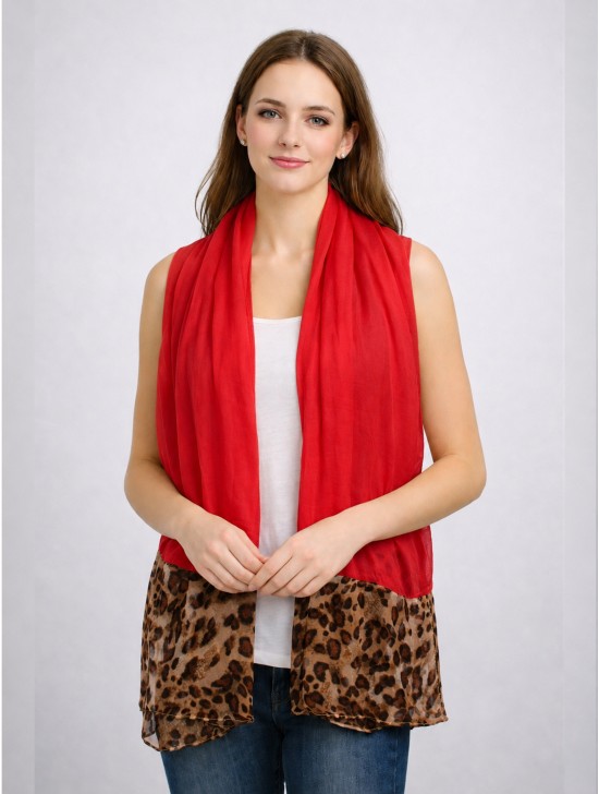 SCARF,LINEN, SOLID, LEO END