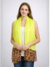 COLOUR BLOCK LEOPARD END LINEN SCARF