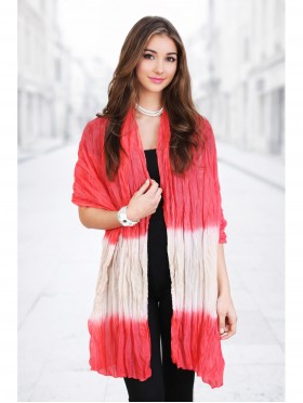 CHIFFON SCARF,TIE DYE TWO TONE