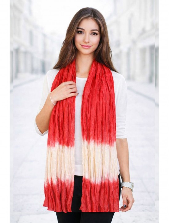 CHIFFON SCARF,TIE DYE TWO TONE