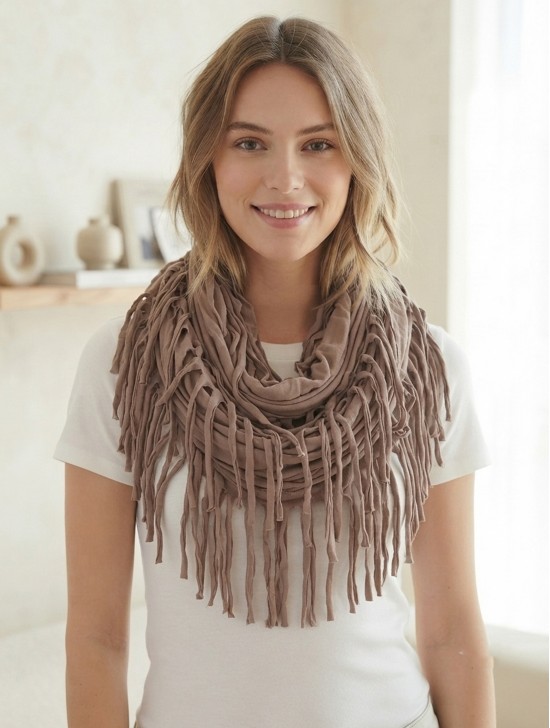 LOOP, SCARF, LONG FRINGE