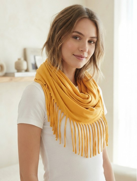 LOOP, SCARF, LONG FRINGE