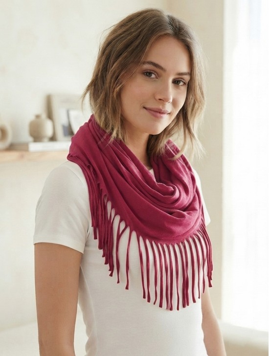 LOOP, SCARF, LONG FRINGE
