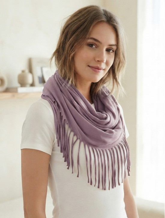 LOOP, SCARF, LONG FRINGE