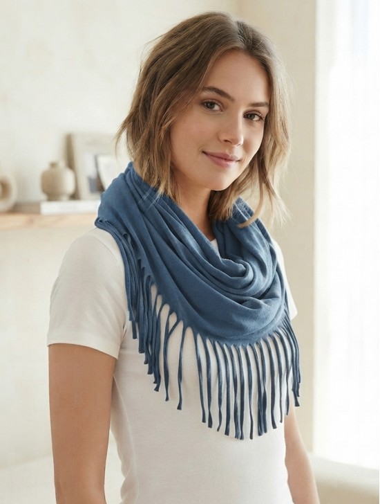 LOOP, SCARF, LONG FRINGE