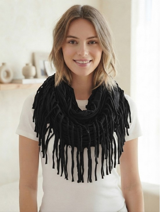 LOOP, SCARF, LONG FRINGE