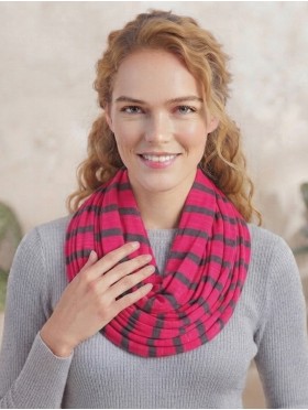 Jersey Striped Double Loop Scarf