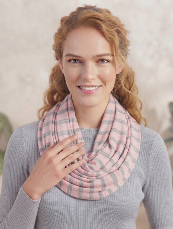 Jersey Striped Double Loop Scarf Jersey Striped Double Loop Scarf