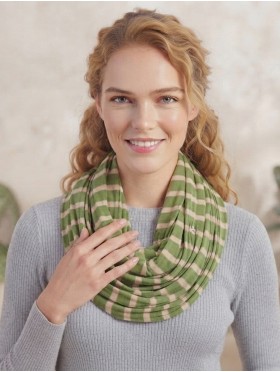 Jersey Striped Double Loop Scarf