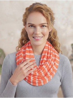 Jersey Striped Double Loop Scarf
