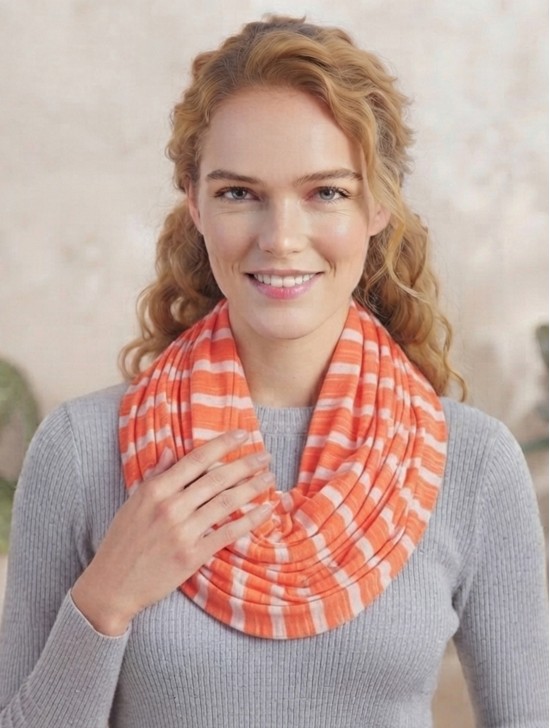 Jersey Striped Double Loop Scarf