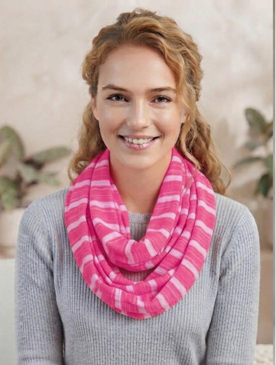 Jersey Striped Double Loop Scarf Jersey Striped Double Loop Scarf