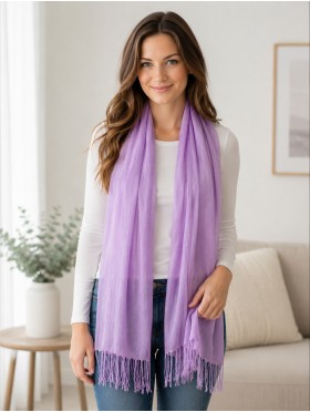 SOLID SILK BLEND SHAWL SCARF