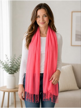 SOLID SILK BLEND SHAWL SCARF