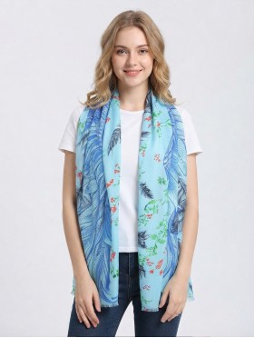 WINGS & FEATHER CASHMERE SCARF