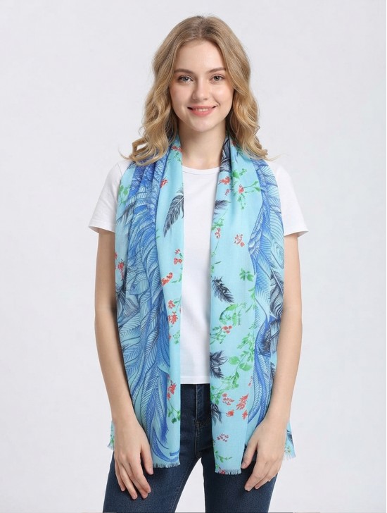 WINGS & FEATHER CASHMERE SCARF