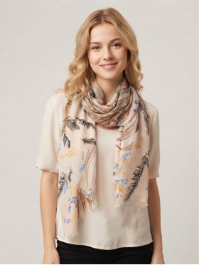 WINGS & FEATHER CASHMERE SCARF