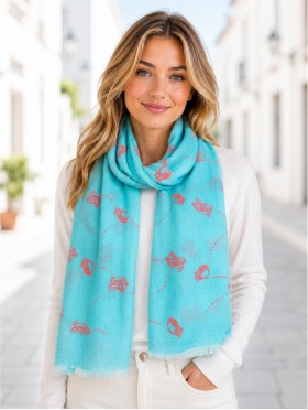 Textured Owl Design Scarf