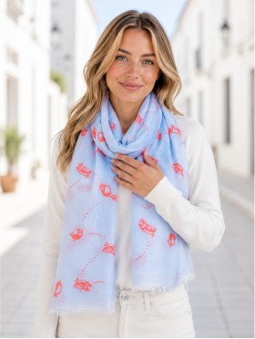 Textured Owl Design Scarf