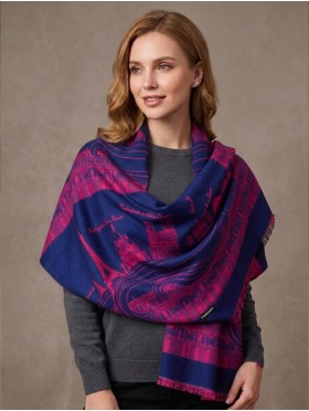 Trendy Paris Print Scarf/Cape