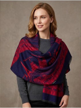 Trendy Paris Print Scarf/Cape