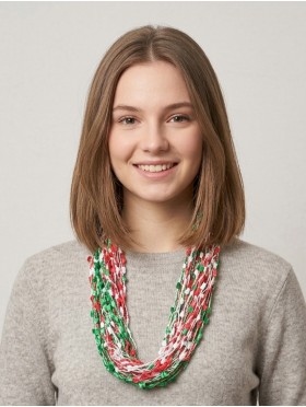 Magnetic Scarf Necklace W/ Confetti Popcorn