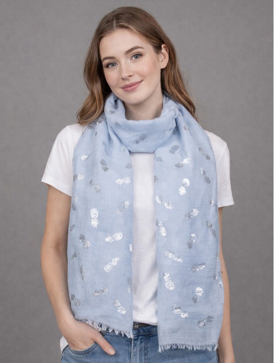 Foil Pineapple Print Scarf