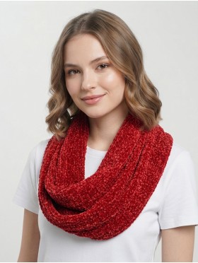 Super Soft Chenille Feeling Ribbed Loop Scarf