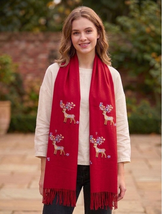 Premium Rainbow Reindeer Scarf