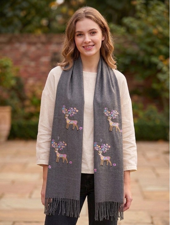 Premium Rainbow Reindeer Scarf