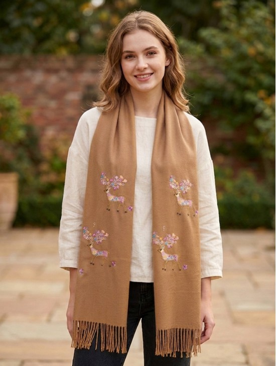 Premium Rainbow Reindeer Scarf