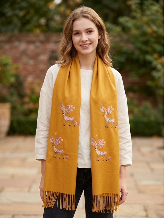 Premium Rainbow Reindeer Scarf
