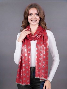 Flower Silver Thread Scarf