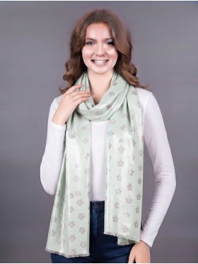 Flower Silver Thread Scarf