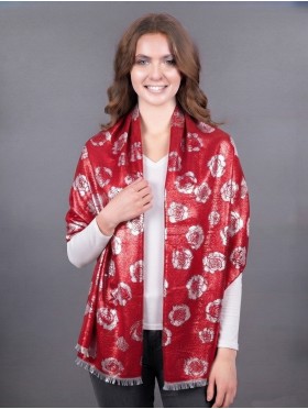 Rose Silver Thread Scarf