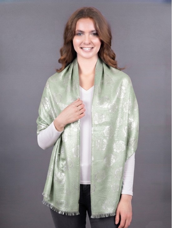 Rose Silver Thread Scarf Rose Silver Thread Scarf