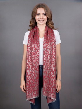 Leopard Silver Thread Scarf