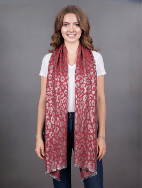 Leopard Silver Thread Scarf Leopard Silver Thread Scarf