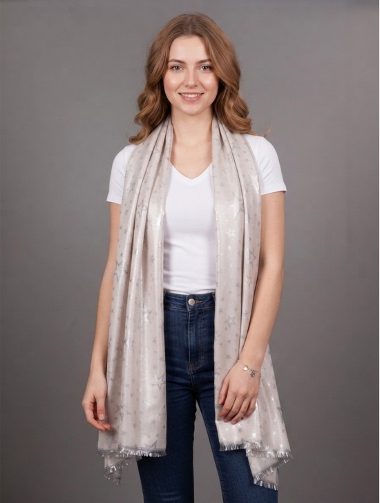 Star Silver Thread Scarf Star Silver Thread Scarf