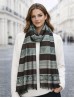 Abstract Printed Two-Tone Scarf W/ Fringe Abstract Printed Two-Tone Scarf W/ Fringe