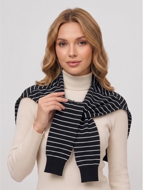 Striped Shoulder Wrap Scarf