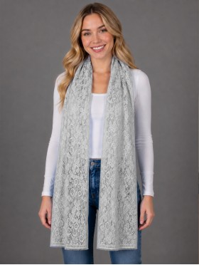 Flower Cut-Out Lace Design Scarf 