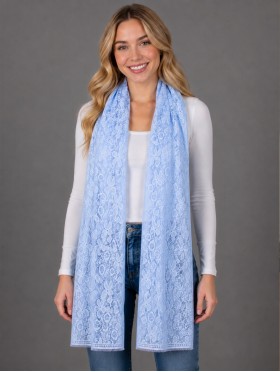 Flower Cut-Out Lace Design Scarf 