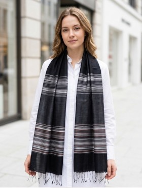 Fashion Scarf W/ Linear Pattern