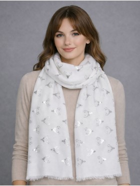 Foil Deer Antlers Head Lightweight Scarf