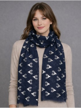Foil Deer Antlers Head Lightweight Scarf