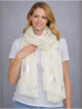 Foil Stars Print Fashion Scarf