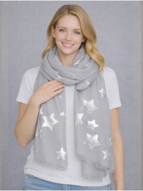 Foil Stars Print Fashion Scarf