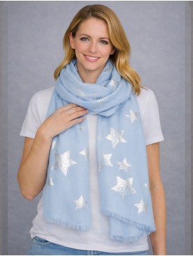 Foil Stars Print Fashion Scarf