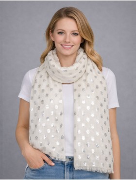 Metallic Owl Print Fashion Scarf
